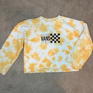 Vans Yellow Tie Dye Checkerboard Sweatshirt, pullover, crewneck